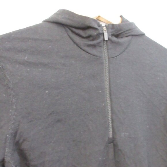 Icebreaker Merino Bodyfit 200 Hoodie Women M Black Quarter Zip Long Sleeve 224 - Picture 6 of 14
